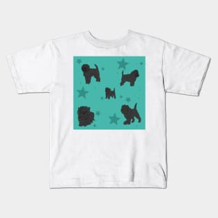 Affenpinscher Pattern Turqouise Kids T-Shirt